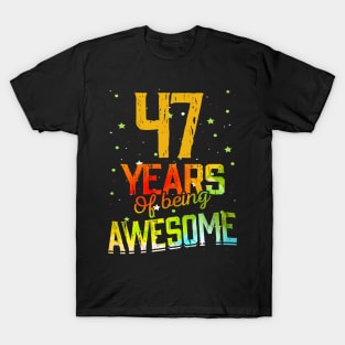 47 Years Of Being Awesome Gifts 47th Anniversary Gift Vintage Retro Funny 47 Years Birthday Men Women T-Shirt